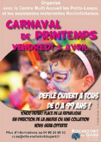 Carnaval de Printemps. Le vendredi 3 avril 2015 à rochefort-du-gard. Gard. 